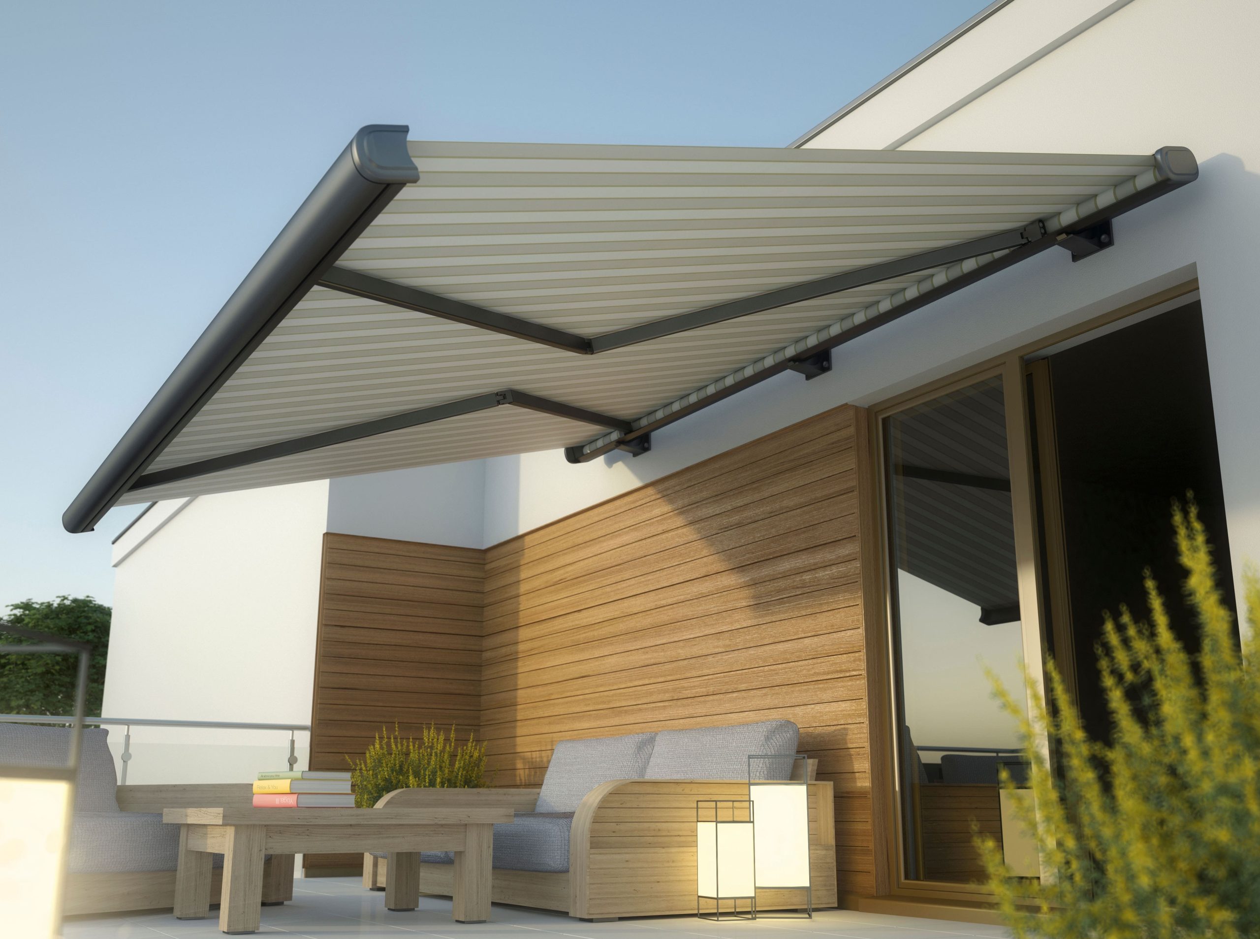 Convenient retracable awning for outdoor space in Panama City, FL.